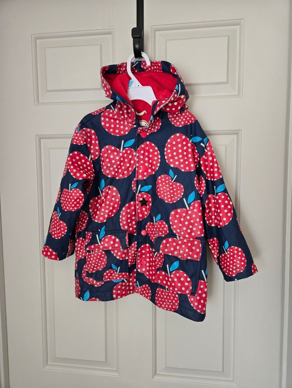 Hatley Apple Rain Coat Jacket Size 4 Girls Hooded